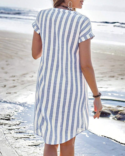 Tyra™ | Vestido-Camisa Elegante a Rayas