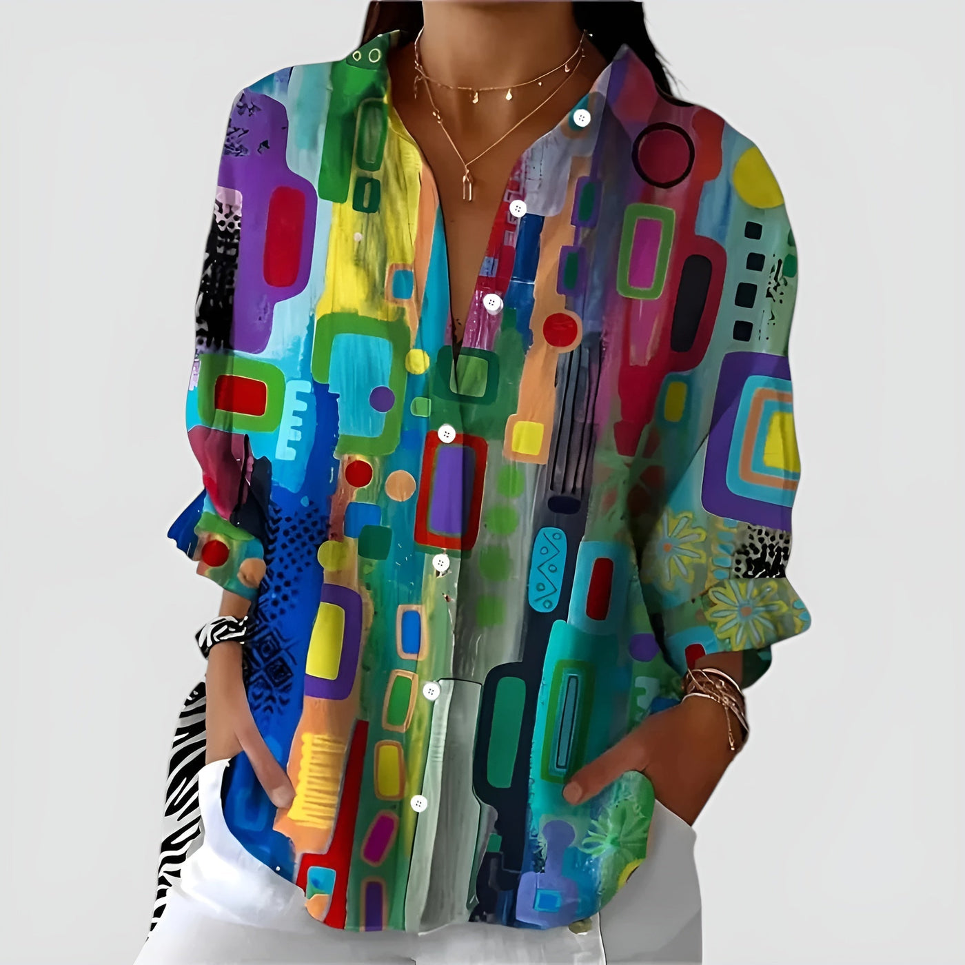 Agnes™ | Blusa con Estampado Geométrico